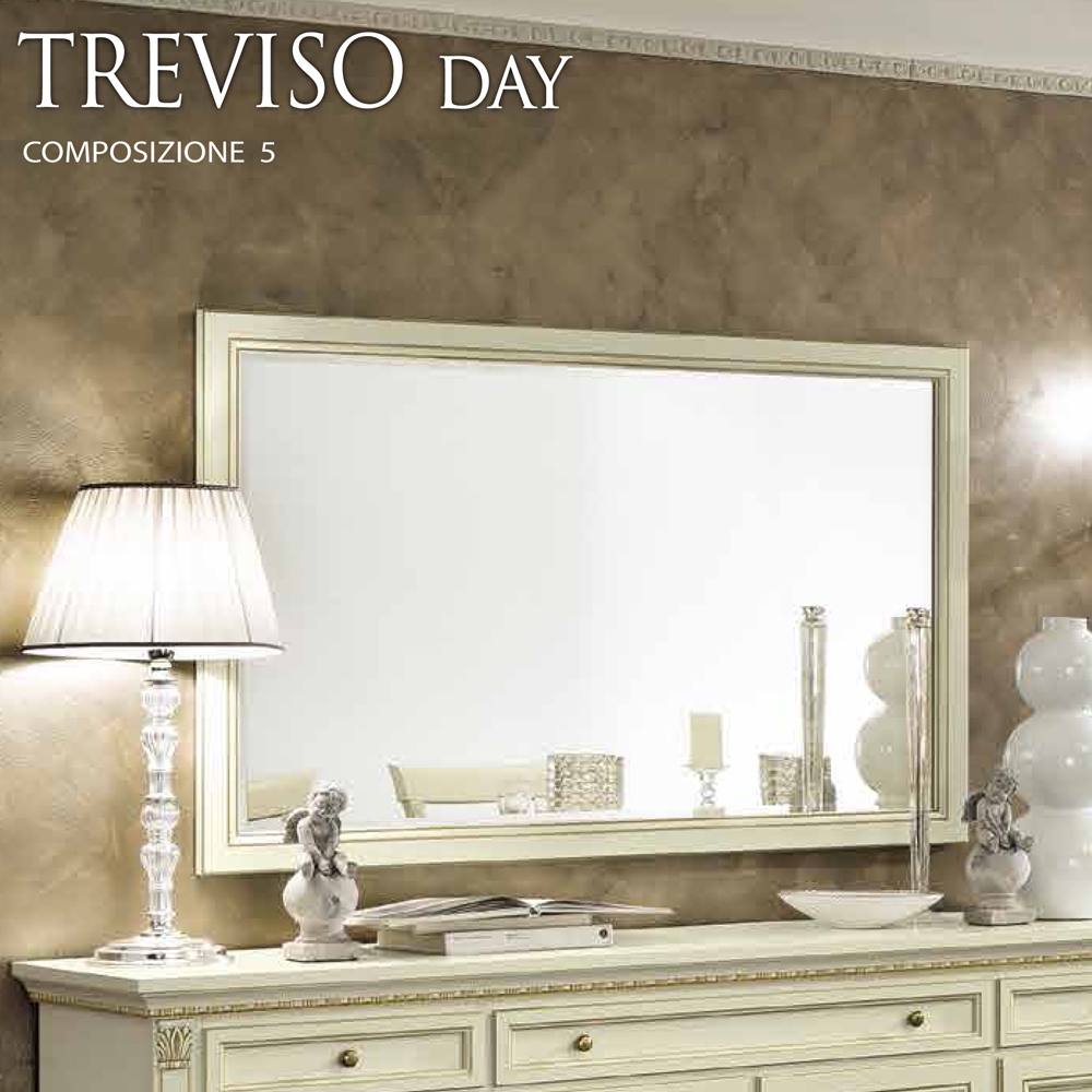 Camel Treviso Day White Ash Italian Rectangular Mirror 140cm X 90cm