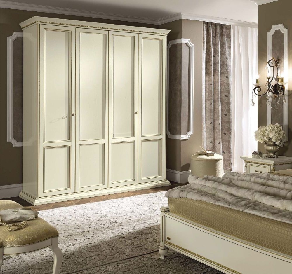 Camel Treviso Night White Ash Italian 4 Door Wardrobe