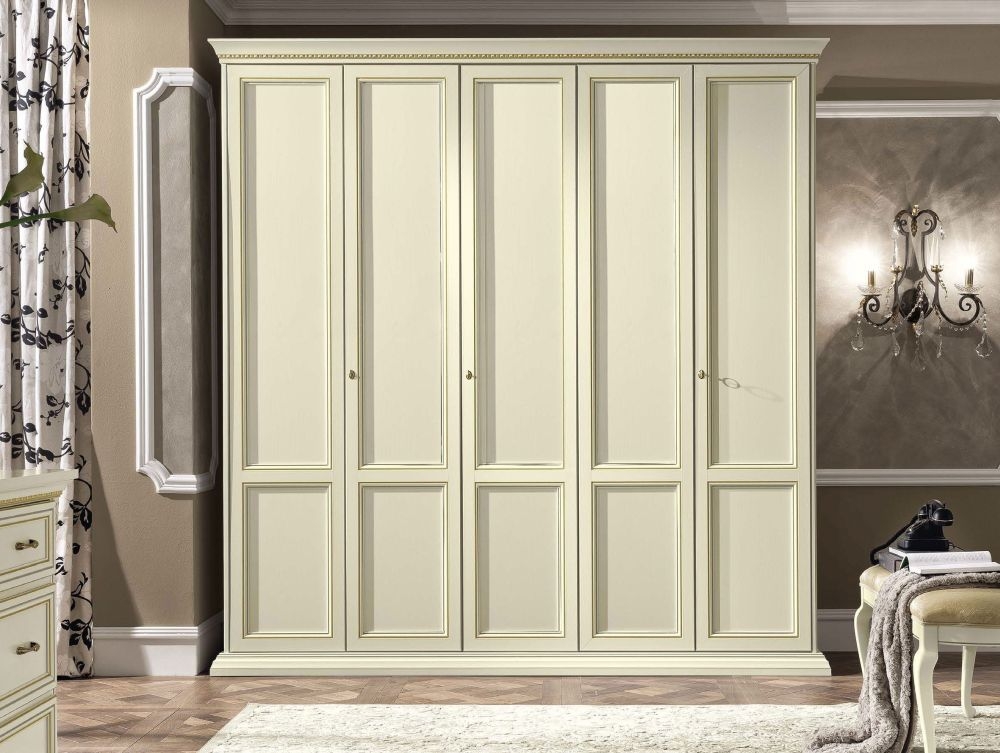 Camel Treviso Night White Ash Italian 5 Door Wardrobe