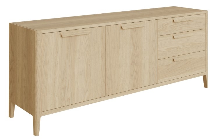 Carlton Andersson Bianco Oak Sideboard 180cm With 2 Doors 3 Drawer
