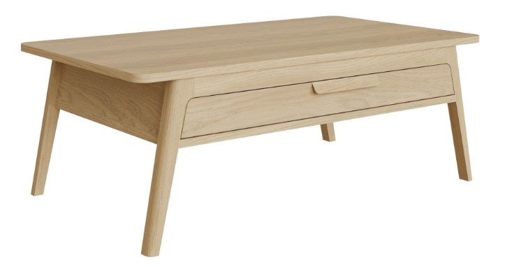 Carlton Andersson Bianco Oak Coffee Table With 1 Drawer