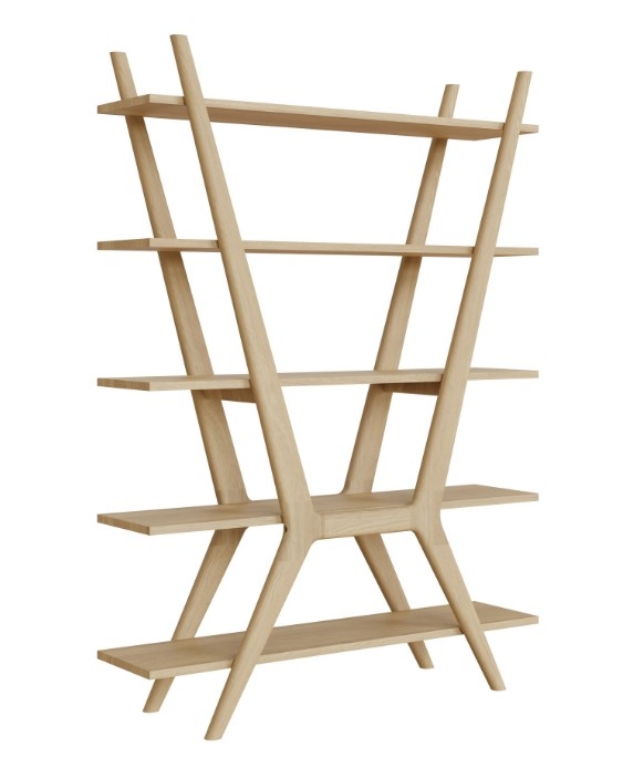 Carlton Andersson Bianco Oak Oxbow Bookcase 130cm