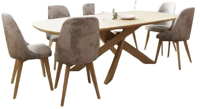 Carlton Andersson Bianco Oak Curved Spider Legs Dining Table 240cm Oval Top