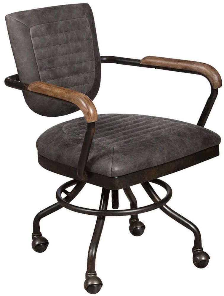 Carlton Additions Hudson Plush Grey Leather Office Chair