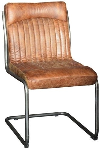 Carlton Additions Hipster Retro Vintage Brown Faux Leather Dining Chair Sold In Pairs