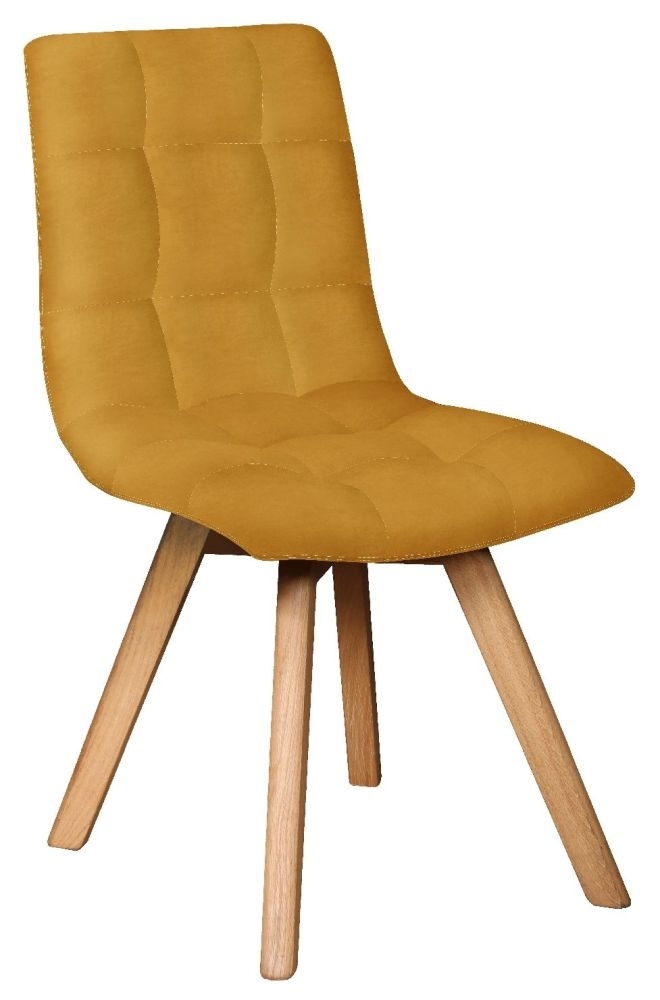 Carlton Allegro Mustard Velvet Fabric Dining Chair Sold In Pairs