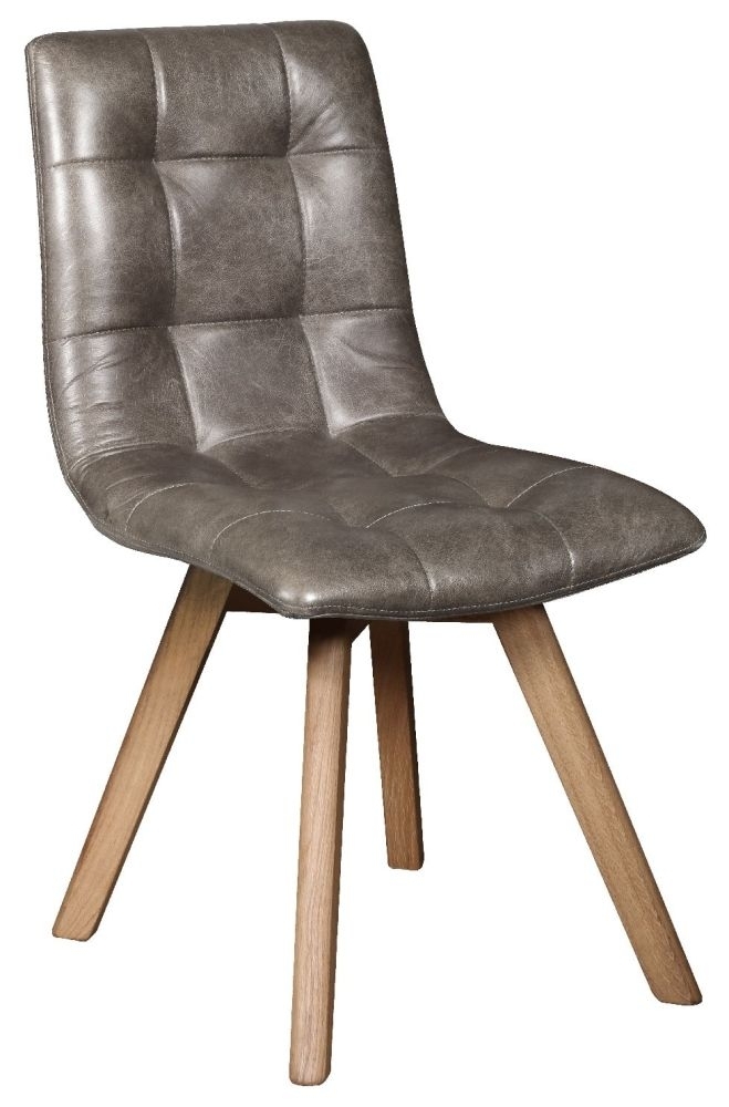 Carlton Dolomite Amalfi Grey Leather Dining Chair Sold In Pairs