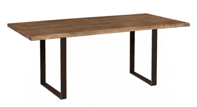 Carlton Modena Charcoal Oiled Dining Table 150cm With U Styled Metal Legs Rectangular Top