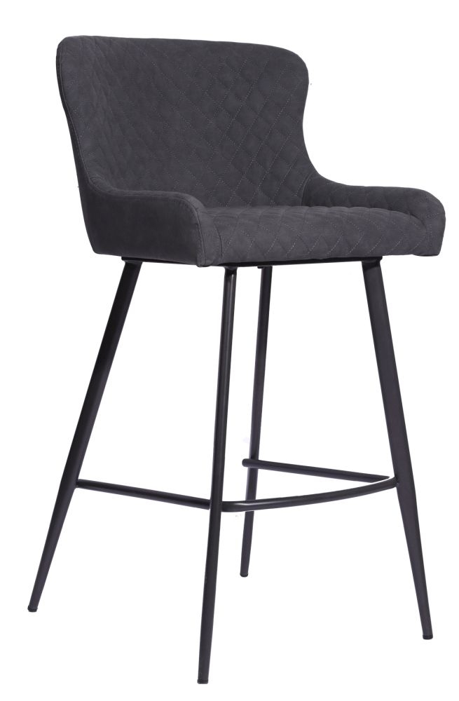 Alpha Grey Faux Leather Bar Stool Sold In Pairs