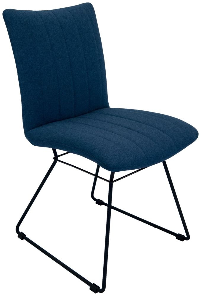 Aura Mineral Blue Fabric Dining Chair Sold In Pairs