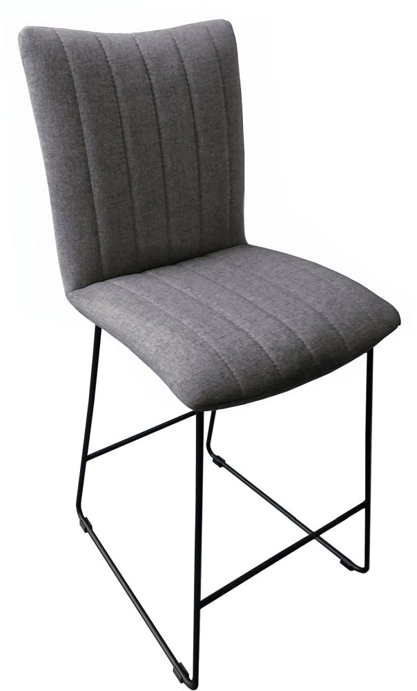 Aura Shadow Grey Fabric Bar Stool Sold In Pairs