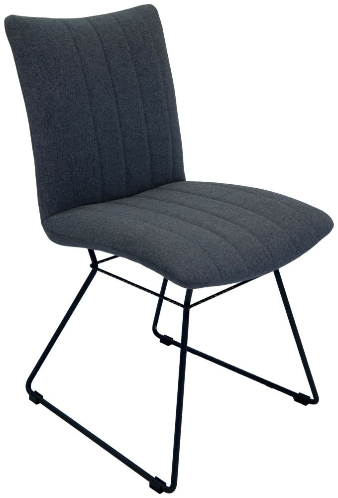 Aura Shadow Grey Fabric Dining Chair Sold In Pairs