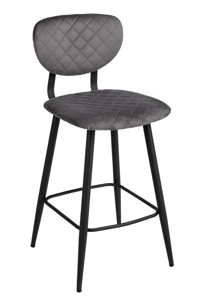 Ranger Slate Velvet Fabric Bar Stool Sold In Pairs