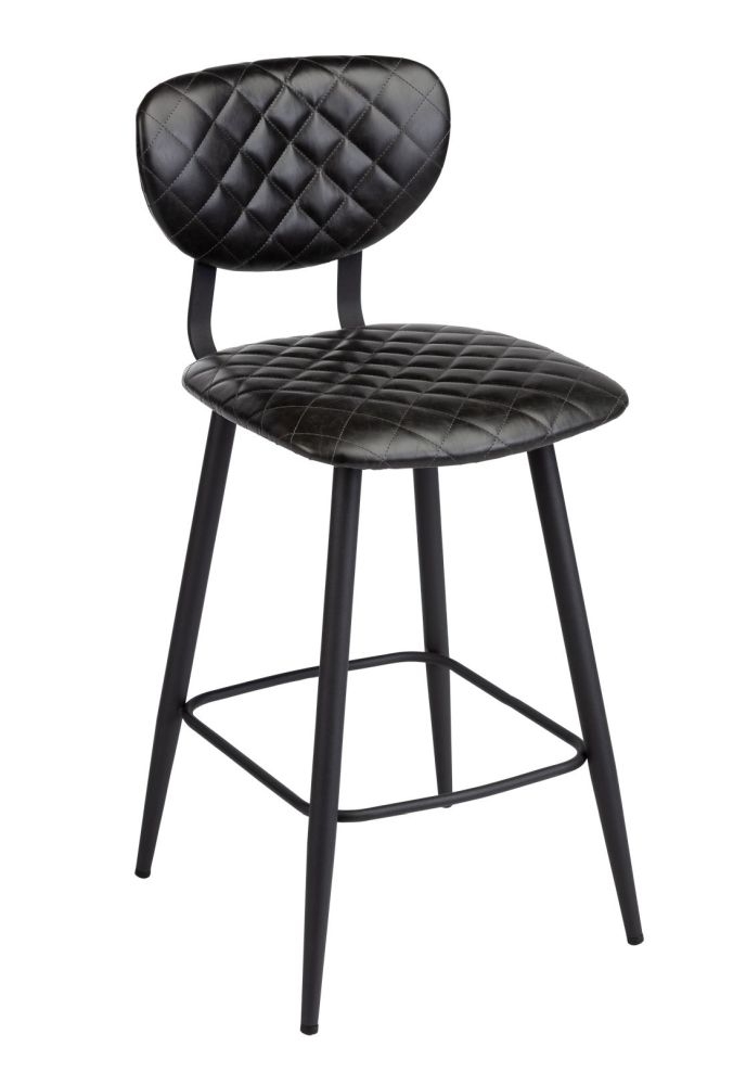 Ranger Vintage Dark Grey Faux Leather Bar Stool Sold In Pairs