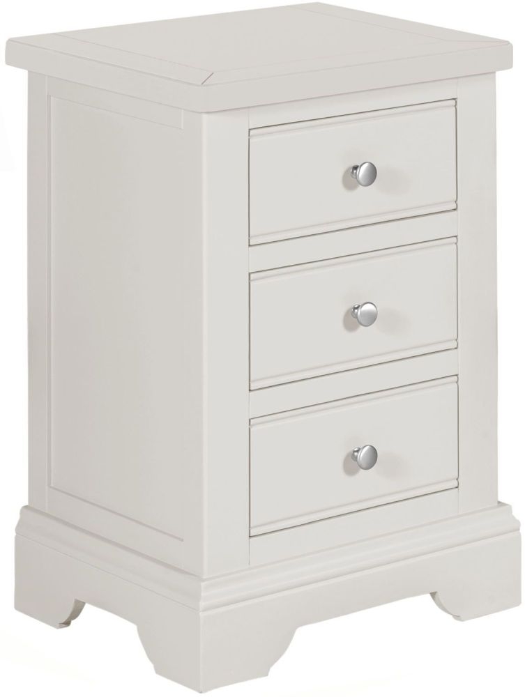 Berkeley Grey Painted 3 Drawer Bedside Cabinet