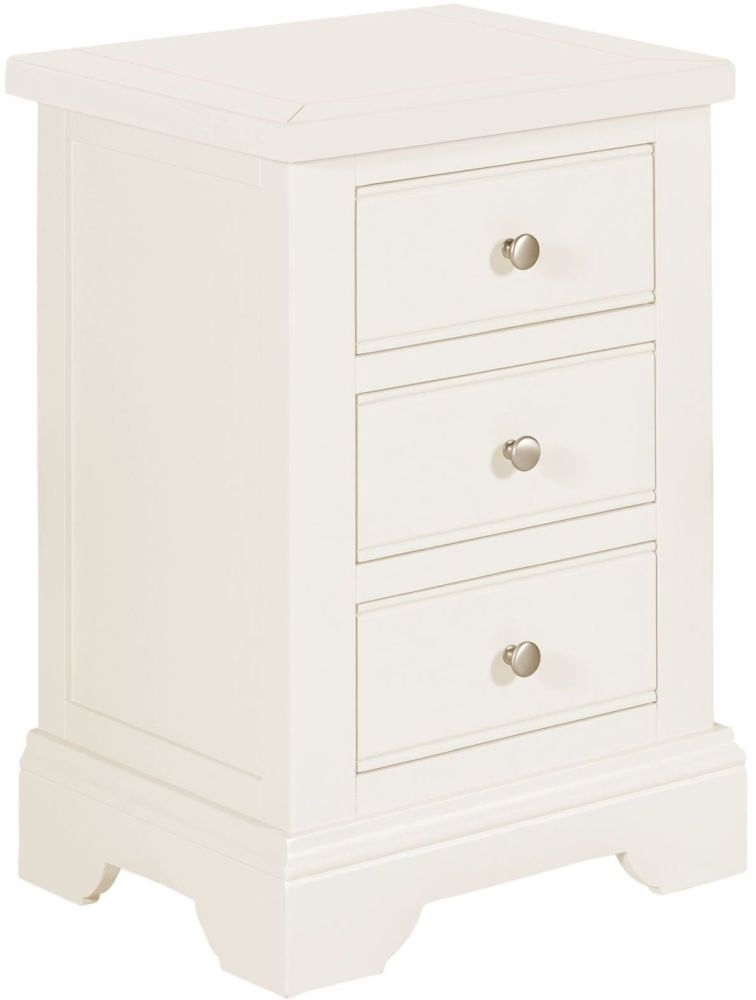 Lily White Painted 3 Drawer Bedside Cabinet Clearance Fss13630