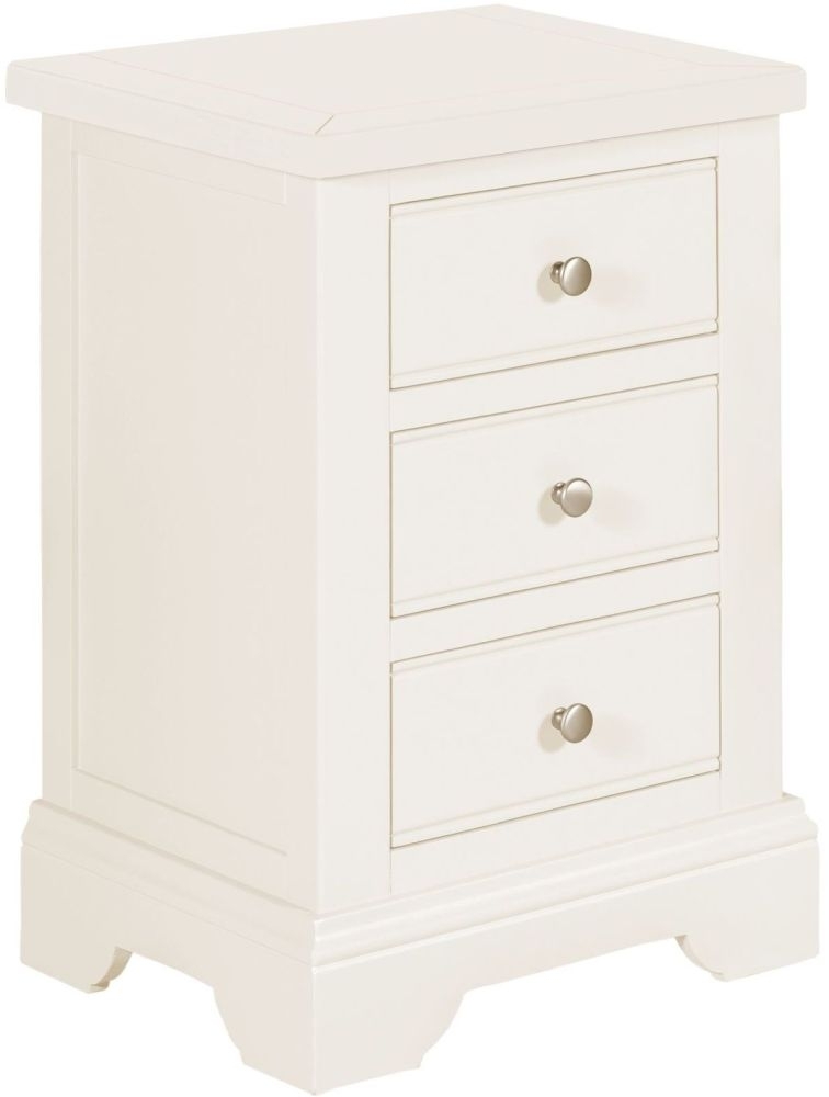 Lily White Painted 3 Drawer Bedside Cabinet Clearance Fss13631