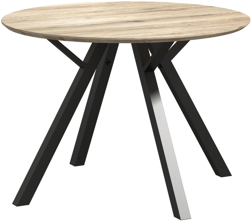 Delta Light Wood And Metal 110cm Round Dining Table