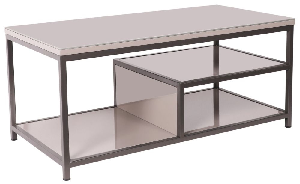 Flux Cappuccino Coffee Table With Shelf
