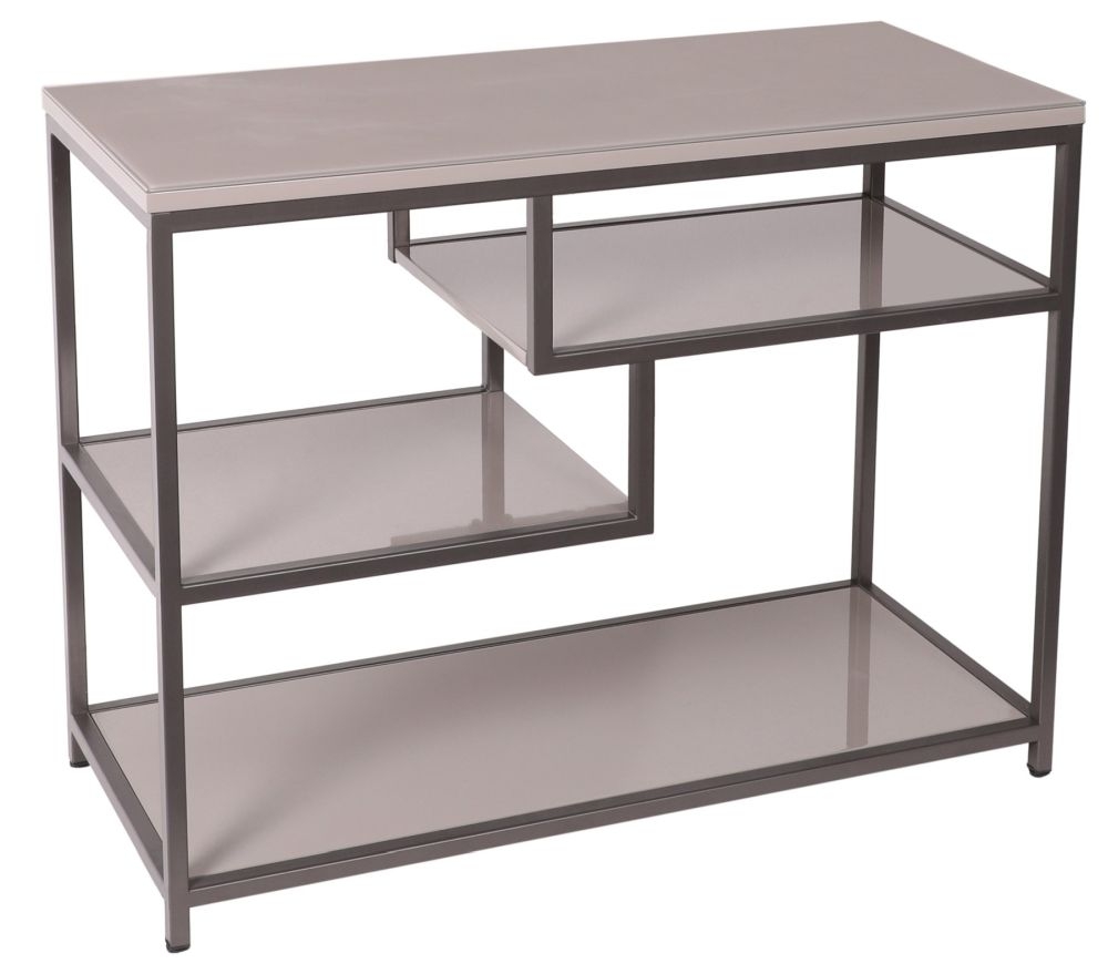 Flux Cappuccino Console Table With Shelf