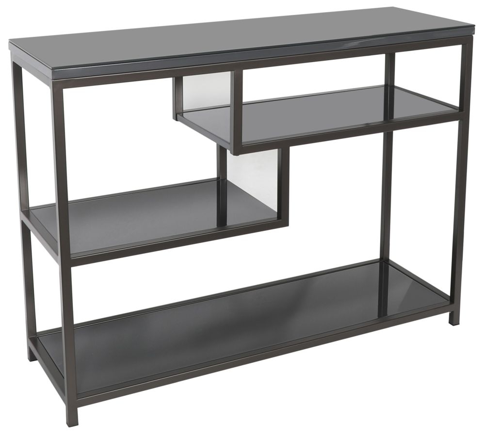 Flux Grey Console Table With Shelf