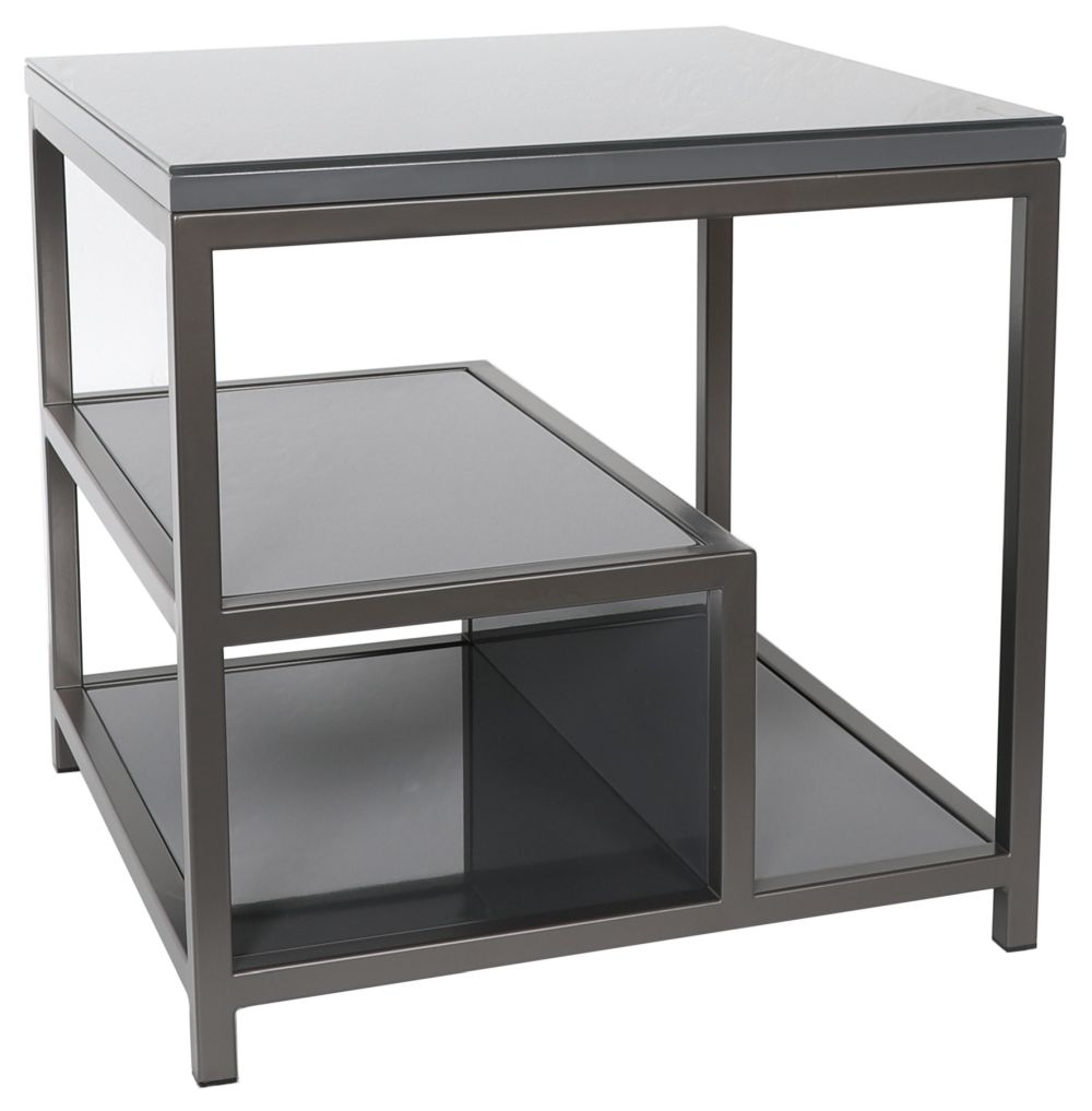 Flux Grey Lamp Table With Shelf