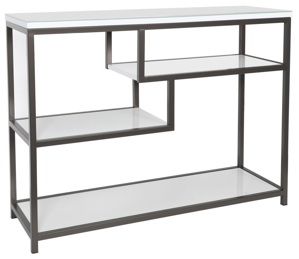 Flux White Console Table With Shelf
