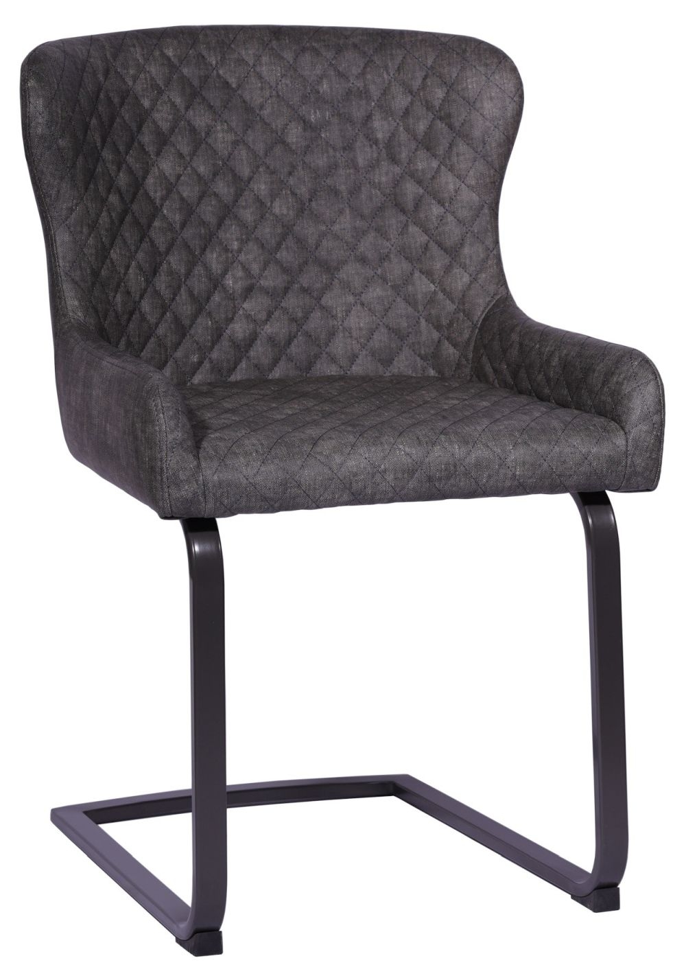 Fusion Drak Grey Cantilever Fabric Dining Chair Sold In Pairs
