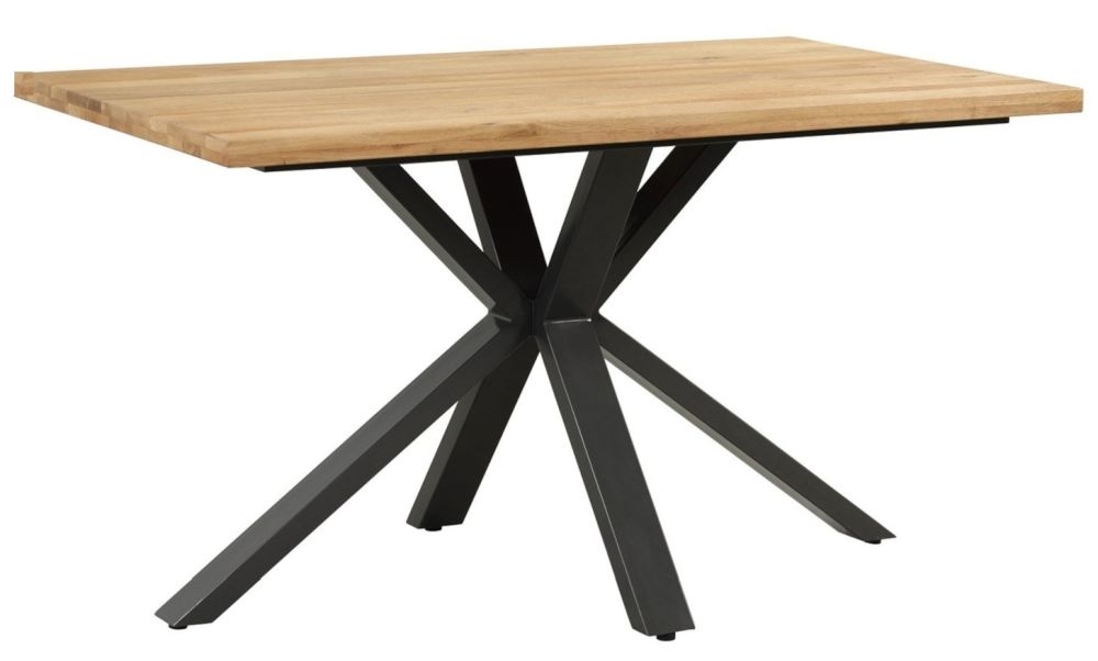 Fusion Scandinavian Style Oak Compact Dining Table 135cm Seats 4 To 6 Diners Rectangular Top