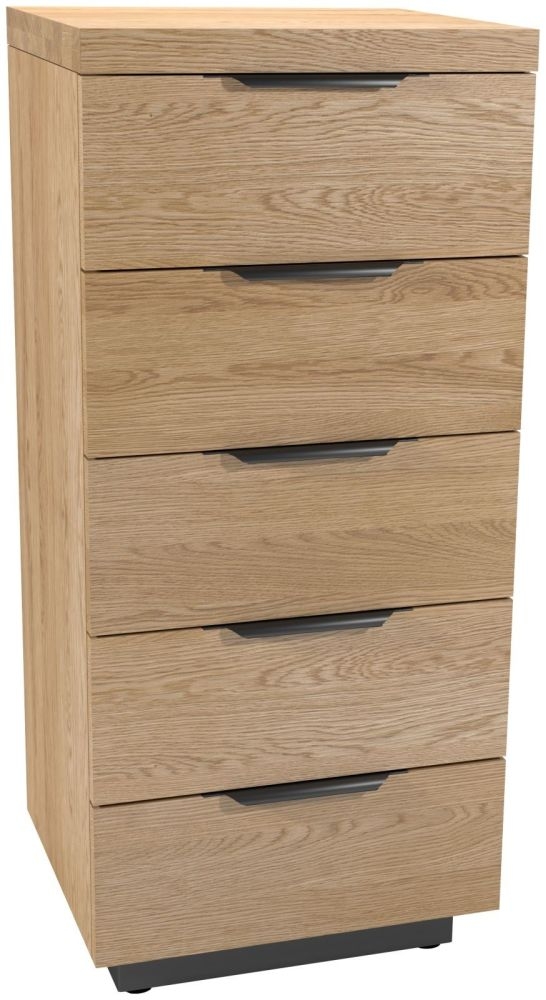Fusion Oak 5 Drawer Tall Chest
