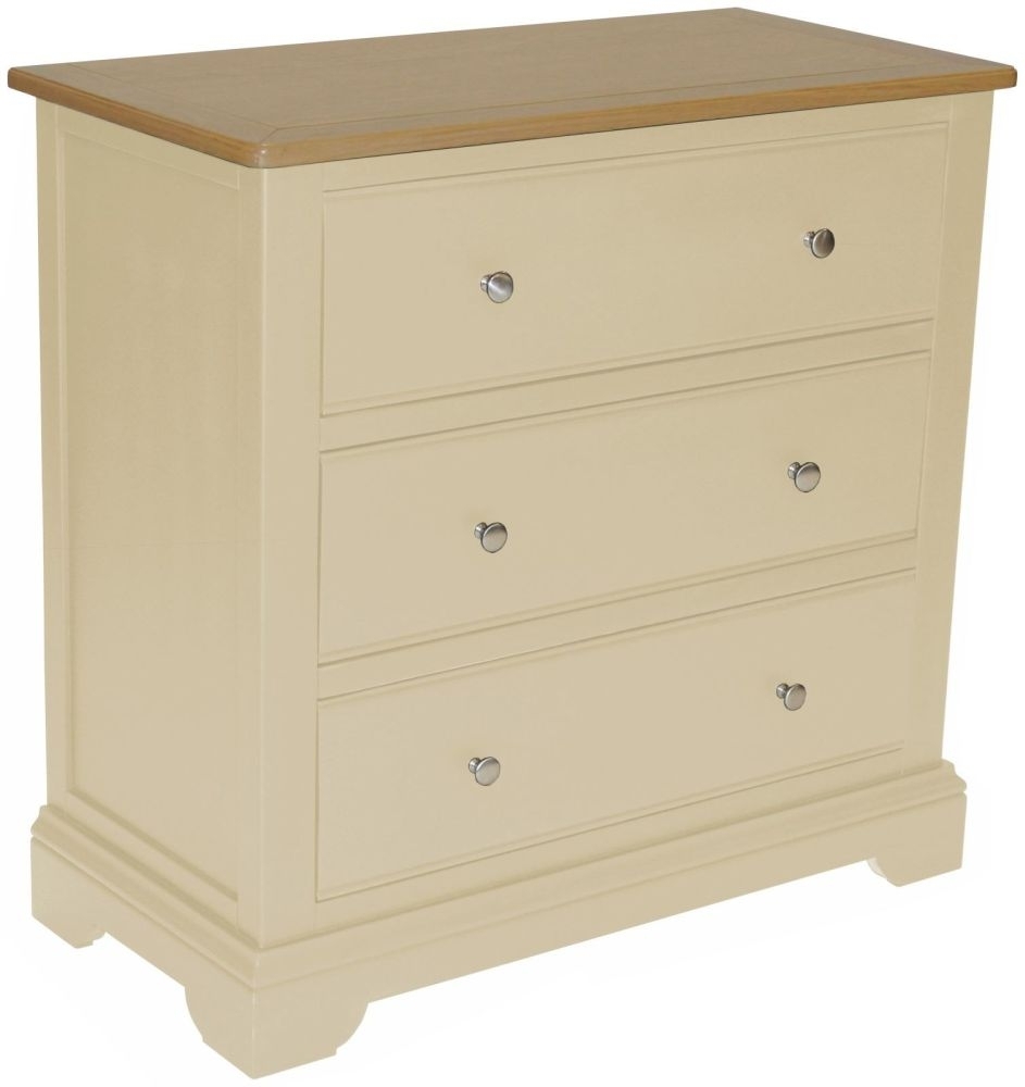 Harmony Cobblestone Oak And Painted 3 Drawer Chest
