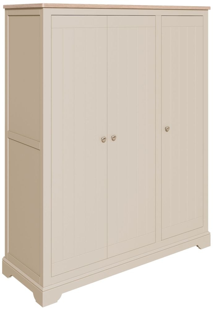 Harmony Cobblestone Oak And Painted Triple Wardrobe