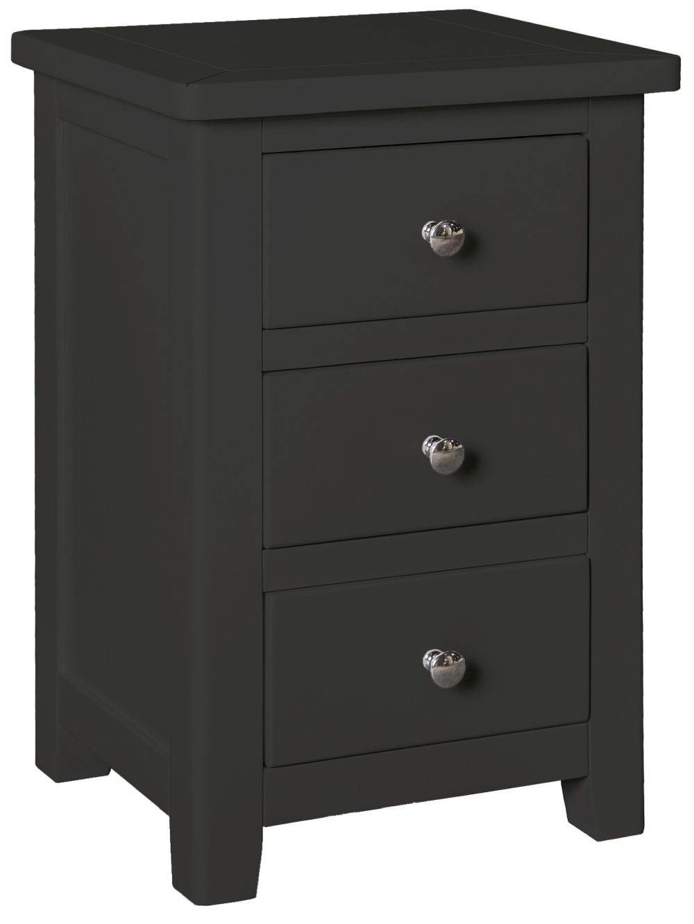 Henley Charcoal Painted 3 Drawer Bedside Cabinet