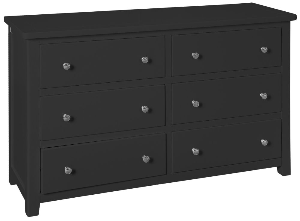 Henley Charcoal Painted 6 Drawer Wide Chest