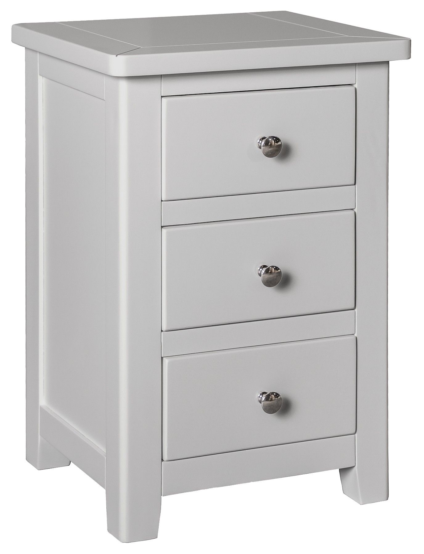 Henley Grey Painted 3 Drawer Bedside Cabinet