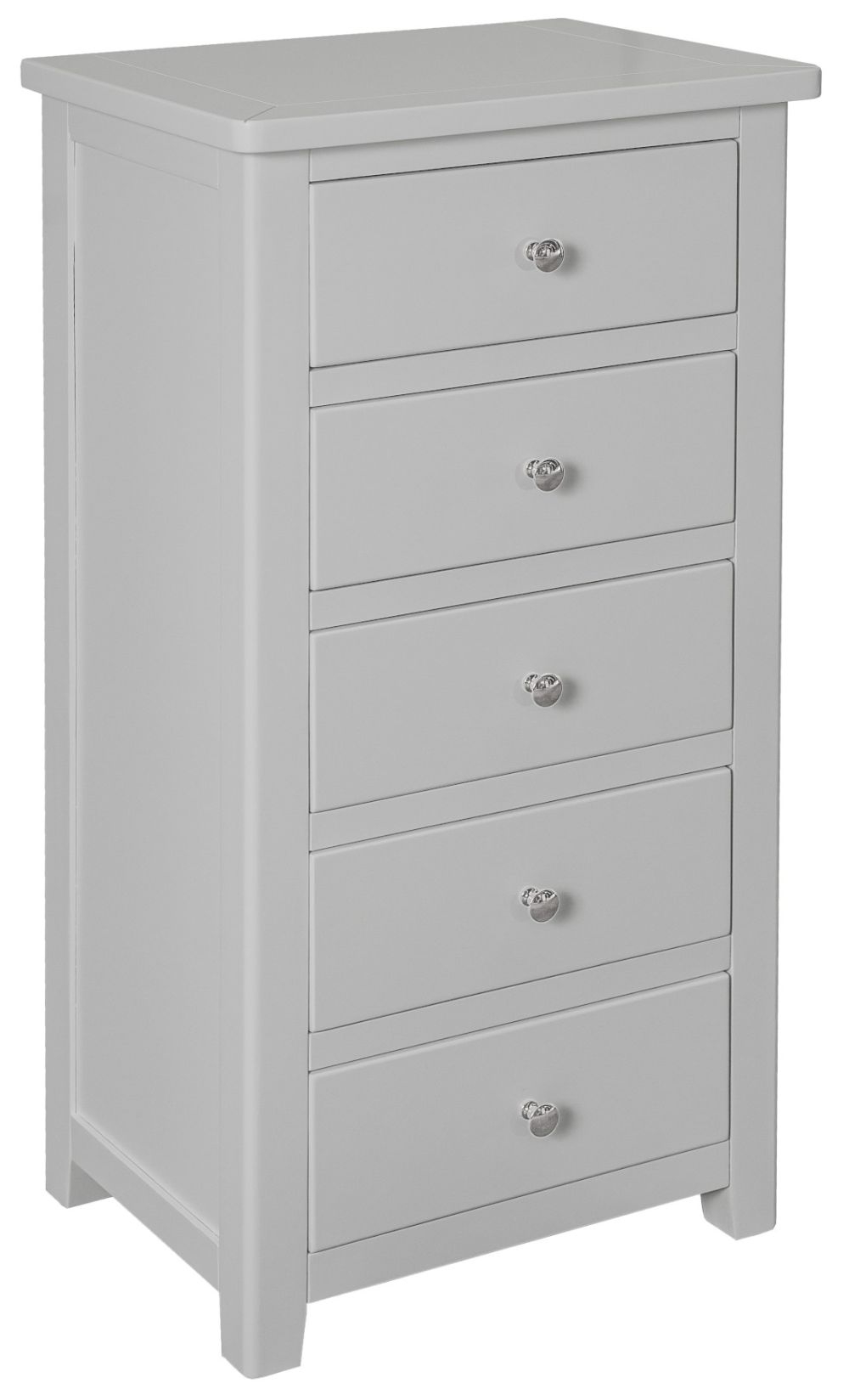 Henley Grey Painted 5 Drawer Narrow Chest
