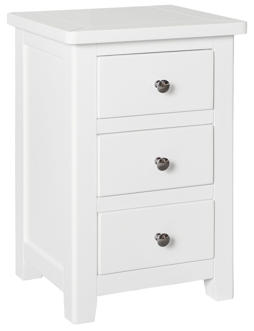 Henley White Painted 3 Drawer Bedside Cabinet