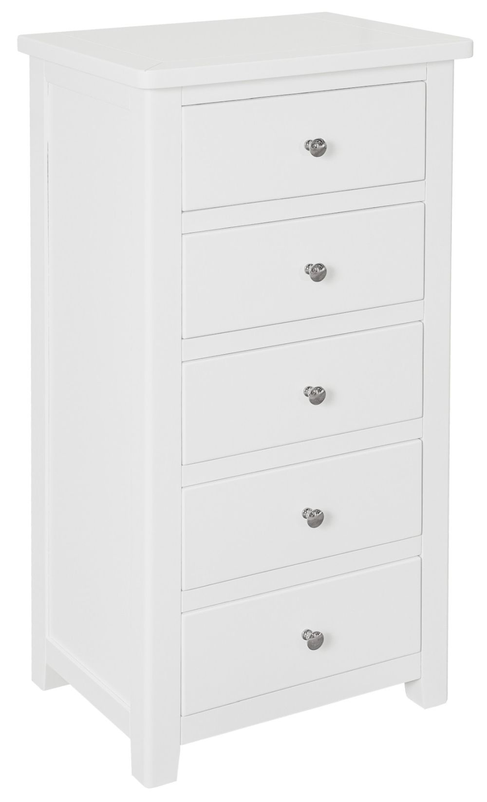 Henley White Painted 5 Drawer Narrow Chest