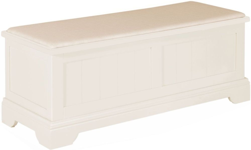 Lily White Painted Ottoman