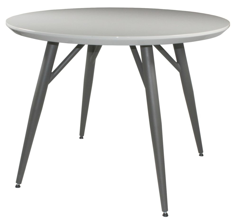 Logan Grey Gloss 100cm Round Dining Table