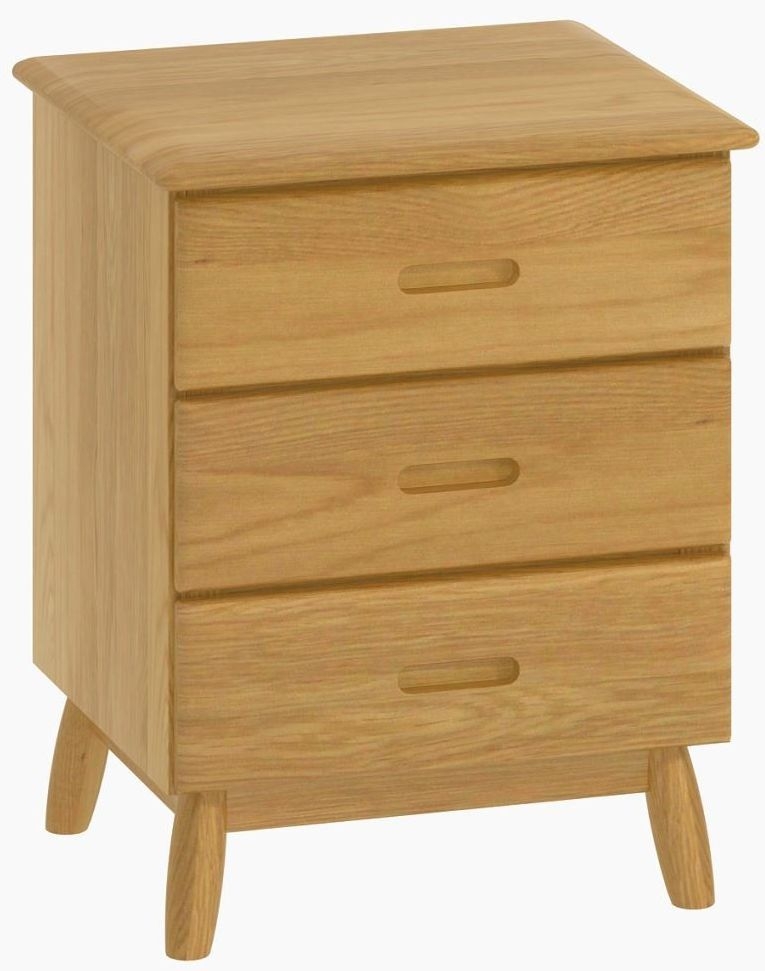 Malmo Oak 3 Drawer Bedside Cabinet
