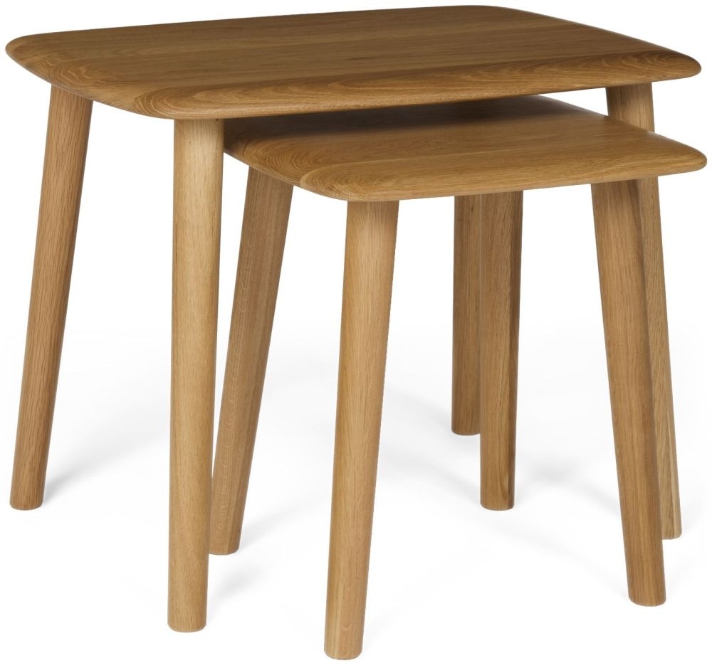 Product photograph of Malmo Oak Nest Of 2 Tables from Choice Furniture Superstore