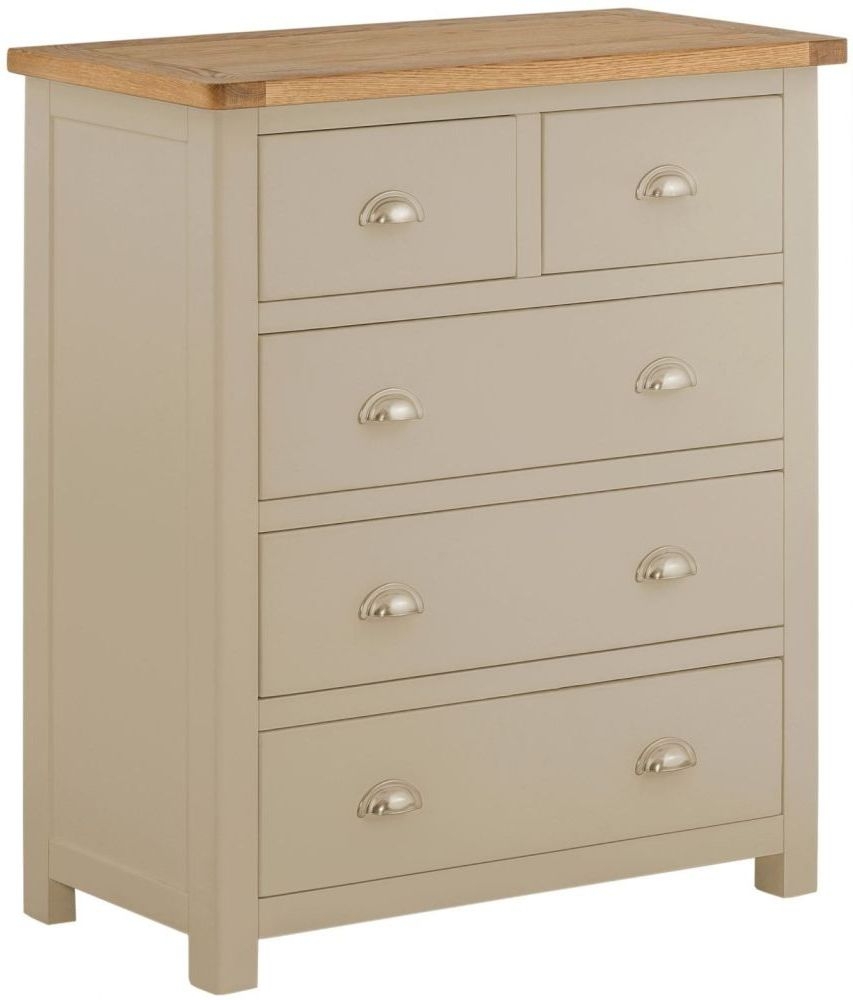 Portland Pebble Painted 2 Over 3 Drawer Chest