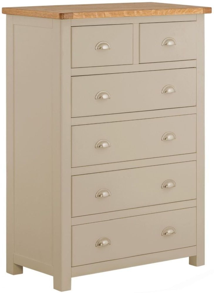 Portland Pebble Painted 2 Over 4 Drawer Chest
