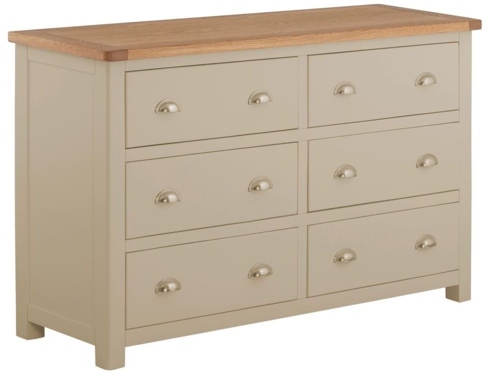 Portland Pebble Painted 6 Drawer Chest