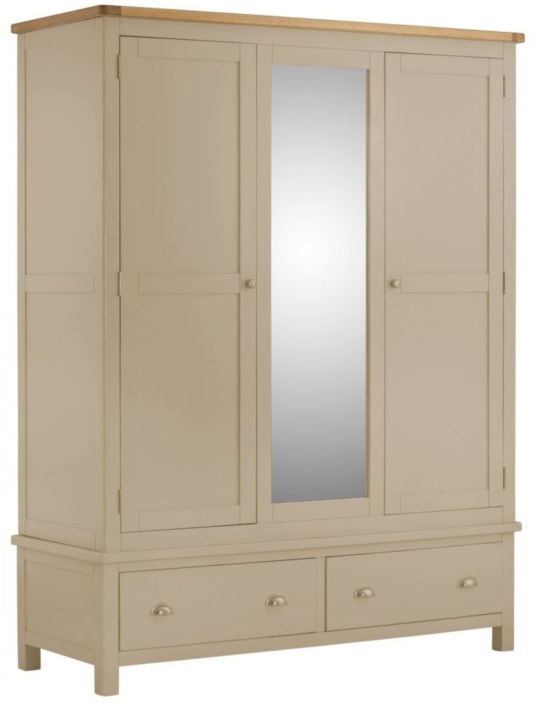 Portland Pebble Painted 3 Door Triple Wardrobe