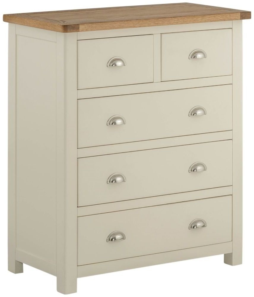 Portland Cream Painted 2 Over 3 Drawer Chest
