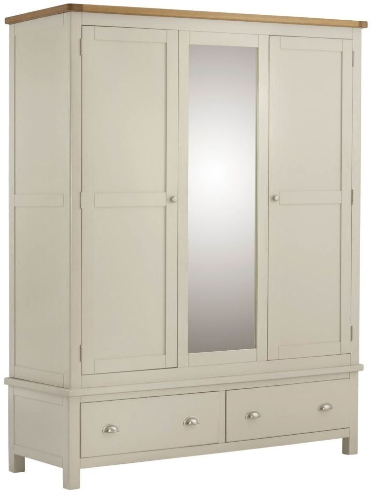 Portland Cream Painted 3 Door Triple Wardrobe