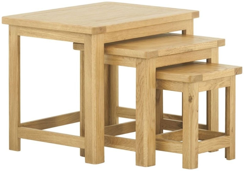 Portland Oak Nest Of 3 Tables