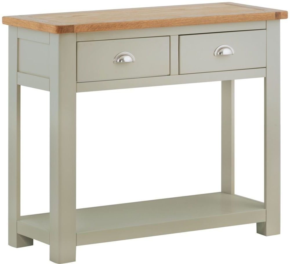 Portland Stone Painted 2 Drawer Console Table